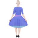 Pastel Colour, Blue, Lilac, Orange, Pastel, Pink, Romance Quarter Sleeve A-Line Dress With Pockets View2