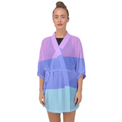 Pastel Colour, Blue, Lilac, Orange, Pastel, Pink, Romance Half Sleeve Chiffon Kimono by kyorashop23