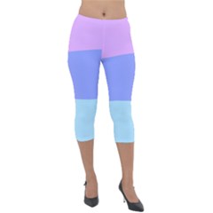 Pastel Colour, Blue, Lilac, Orange, Pastel, Pink, Romance Lightweight Velour Capri Leggings  by kyorashop23