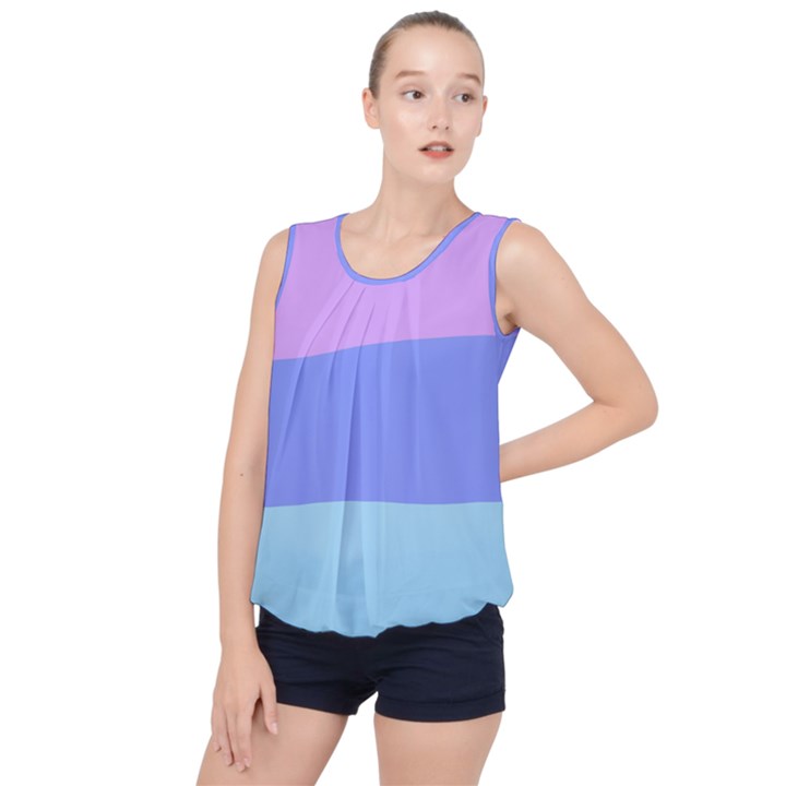 Pastel Colour, Blue, Lilac, Orange, Pastel, Pink, Romance Bubble Hem Chiffon Tank Top