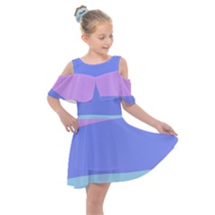 Pastel Colour, Blue, Lilac, Orange, Pastel, Pink, Romance Kids  Shoulder Cutout Chiffon Dress by kyorashop23