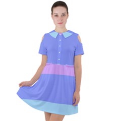 Pastel Colour, Blue, Lilac, Orange, Pastel, Pink, Romance Short Sleeve Shoulder Cut Out Dress  by kyorashop23