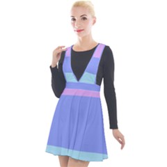 Pastel Colour, Blue, Lilac, Orange, Pastel, Pink, Romance Plunge Pinafore Velour Dress by kyorashop23