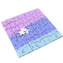 Pastel Colour, Blue, Lilac, Orange, Pastel, Pink, Romance Wooden Puzzle Square View3