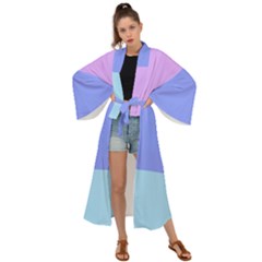 Pastel Colour, Blue, Lilac, Orange, Pastel, Pink, Romance Maxi Kimono by kyorashop23