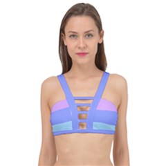 Pastel Colour, Blue, Lilac, Orange, Pastel, Pink, Romance Cage Up Bikini Top by kyorashop23