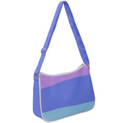 Pastel Colour, Blue, Lilac, Orange, Pastel, Pink, Romance Zip Up Shoulder Bag by kyorashop23