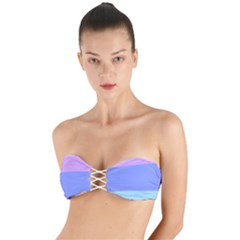 Pastel Colour, Blue, Lilac, Orange, Pastel, Pink, Romance Twist Bandeau Bikini Top by kyorashop23