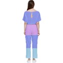 Pastel Colour, Blue, Lilac, Orange, Pastel, Pink, Romance Batwing Lightweight Chiffon Jumpsuit View2