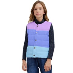 Pastel Colour, Blue, Lilac, Orange, Pastel, Pink, Romance Kid s Button Up Puffer Vest	