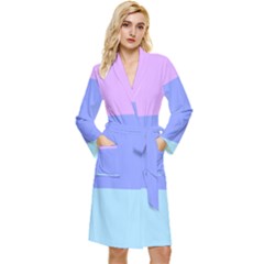 Pastel Colour, Blue, Lilac, Orange, Pastel, Pink, Romance Long Sleeve Velvet Robe by kyorashop23