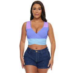 Pastel Colour, Blue, Lilac, Orange, Pastel, Pink, Romance Women s Sleeveless Wrap Top