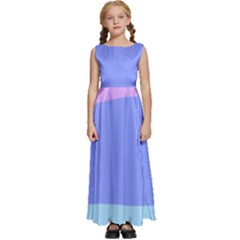 Pastel Colour, Blue, Lilac, Orange, Pastel, Pink, Romance Kids  Satin Sleeveless Maxi Dress by kyorashop23