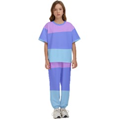 Pastel Colour, Blue, Lilac, Orange, Pastel, Pink, Romance Kids  T-shirt And Pants Sports Set by kyorashop23