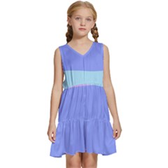 Pastel Colour, Blue, Lilac, Orange, Pastel, Pink, Romance Kids  Sleeveless Tiered Mini Dress by kyorashop23