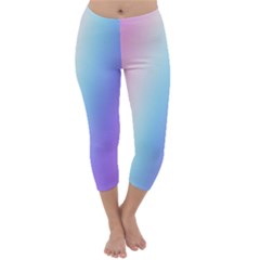 Pastel Rainbow, Color Capri Winter Leggings 