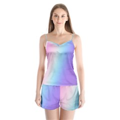 Pastel Rainbow, Color Satin Pajamas Set