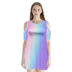 Pastel Rainbow, Color Shoulder Cutout Velvet One Piece