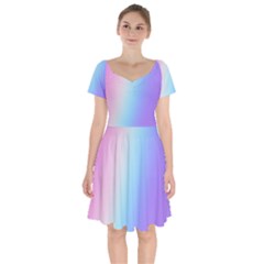 Pastel Rainbow, Color Short Sleeve Bardot Dress by kyorashop23