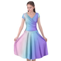 Pastel Rainbow, Color Cap Sleeve Wrap Front Dress by kyorashop23