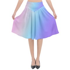 Pastel Rainbow, Color Flared Midi Skirt by kyorashop23