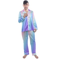 Pastel Rainbow, Color Men s Long Sleeve Satin Pajamas Set by kyorashop23