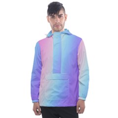 Pastel Rainbow, Color Men s Front Pocket Pullover Windbreaker