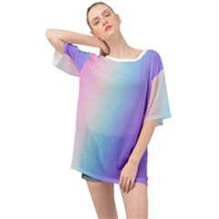 Pastel Rainbow, Color Oversized Chiffon Top by kyorashop23