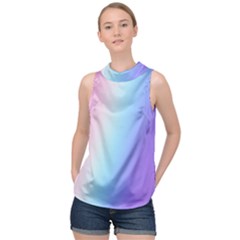 Pastel Rainbow, Color High Neck Satin Top by kyorashop23