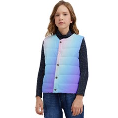 Pastel Rainbow, Color Kid s Button Up Puffer Vest	