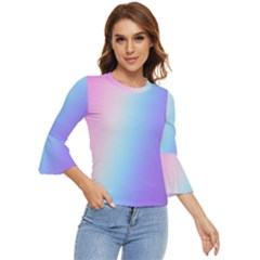 Pastel Rainbow, Color Bell Sleeve Top