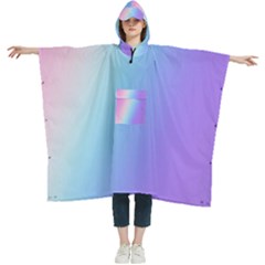 Pastel Rainbow, Color Women s Hooded Rain Ponchos by kyorashop23