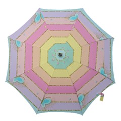 Pastel, Butterfly, Spring, Stripes, Hook Handle Umbrellas (small) by kyorashop23