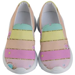 Pastel, Butterfly, Spring, Stripes, Kids Lightweight Slip Ons by kyorashop23