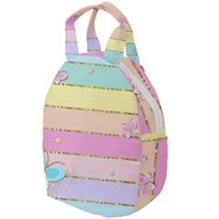 Pastel, Butterfly, Spring, Stripes, Travel Backpack by kyorashop23