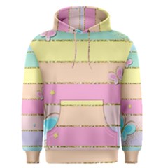 Pastel, Butterfly, Spring, Stripes, Men s Core Hoodie