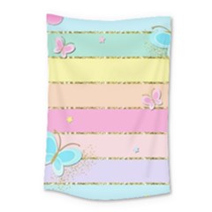 Pastel, Butterfly, Spring, Stripes, Small Tapestry