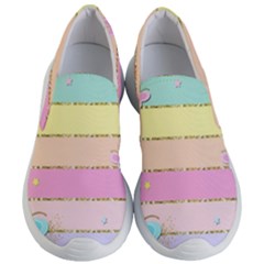 Pastel, Butterfly, Spring, Stripes, Women s Lightweight Slip Ons by kyorashop23