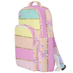 Pastel, Butterfly, Spring, Stripes, Double Compartment Backpack by kyorashop23