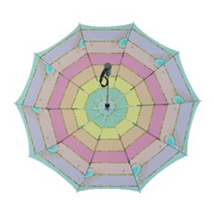 Pastel, Butterfly, Spring, Stripes, Automatic Folding Umbrella With Case (large) by kyorashop23