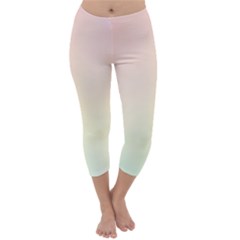 Rainbow Pastel, Purple, Gradient, Light, Led, Pink, Simple Capri Winter Leggings 