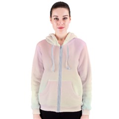 Rainbow Pastel, Purple, Gradient, Light, Led, Pink, Simple Women s Zipper Hoodie