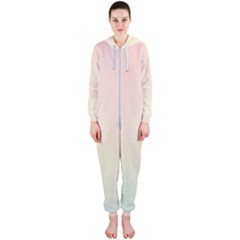 Rainbow Pastel, Purple, Gradient, Light, Led, Pink, Simple Hooded Jumpsuit (ladies)