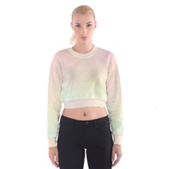 Rainbow Pastel, Purple, Gradient, Light, Led, Pink, Simple Cropped Sweatshirt