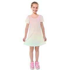 Rainbow Pastel, Purple, Gradient, Light, Led, Pink, Simple Kids  Short Sleeve Velvet Dress