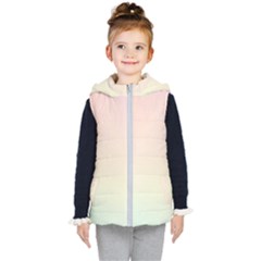 Rainbow Pastel, Purple, Gradient, Light, Led, Pink, Simple Kids  Hooded Puffer Vest