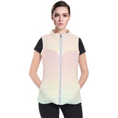 Rainbow Pastel, Purple, Gradient, Light, Led, Pink, Simple Women s Puffer Vest