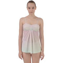 Rainbow Pastel, Purple, Gradient, Light, Led, Pink, Simple Babydoll Tankini Set