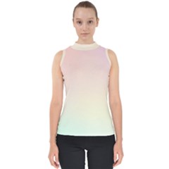 Rainbow Pastel, Purple, Gradient, Light, Led, Pink, Simple Mock Neck Shell Top by kyorashop23