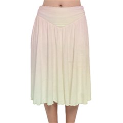 Rainbow Pastel, Purple, Gradient, Light, Led, Pink, Simple Velvet Flared Midi Skirt